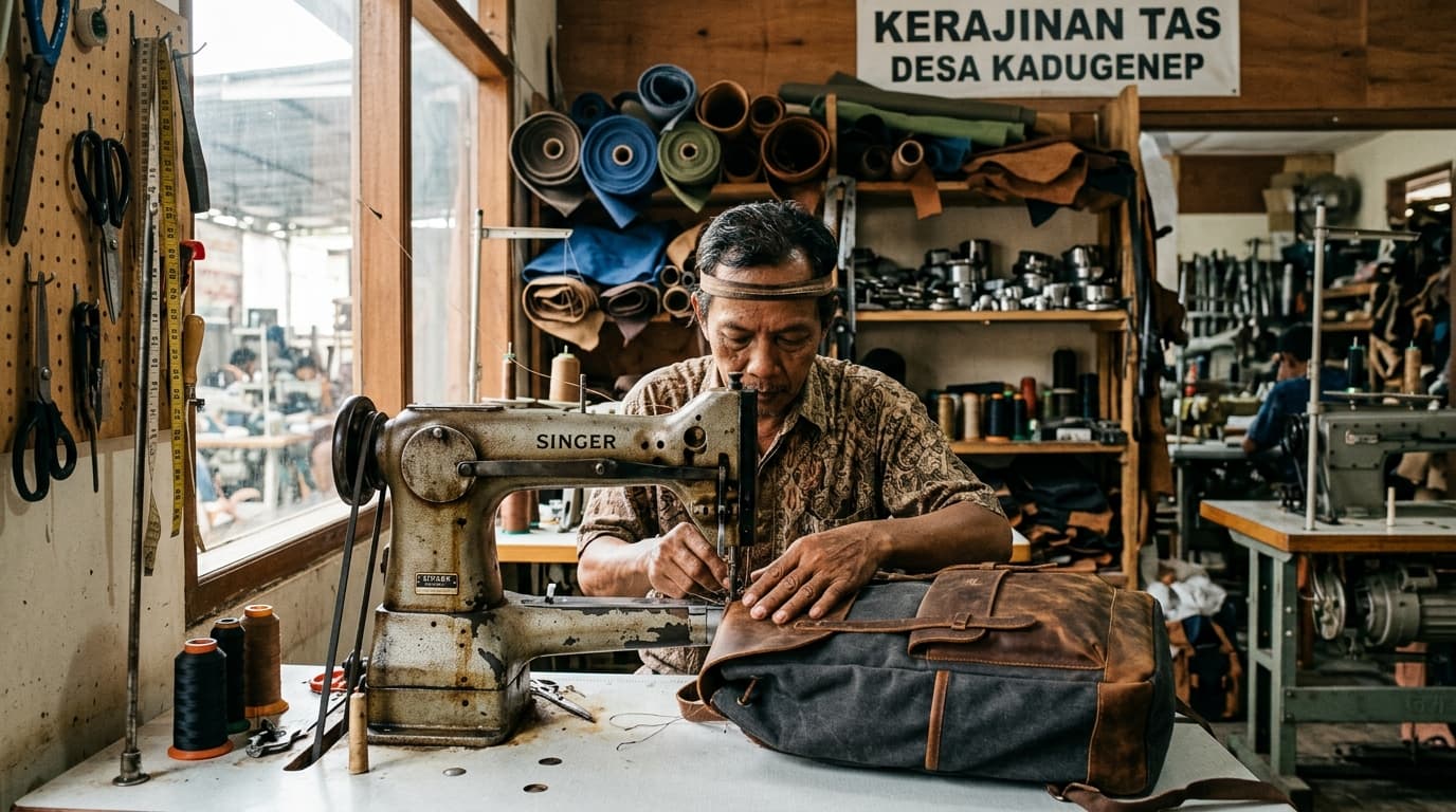 Pengrajin tas Desa Kadugenep